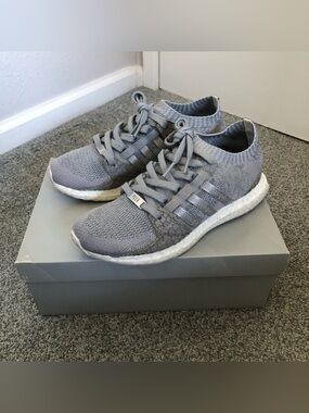 Adidas Grey Knit Ultra Boost Sneakers
